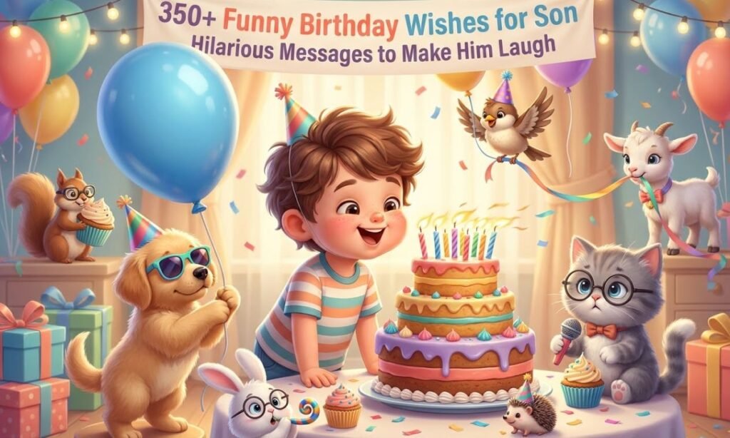 350+Funny Birthday Wishes for Son Hilarious Messages to Make Him Laugh