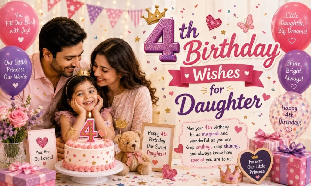4th Birthday Wishes for Daughter