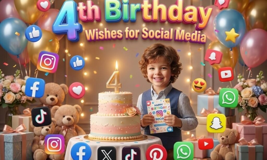 4th Birthday Wishes for Social Media