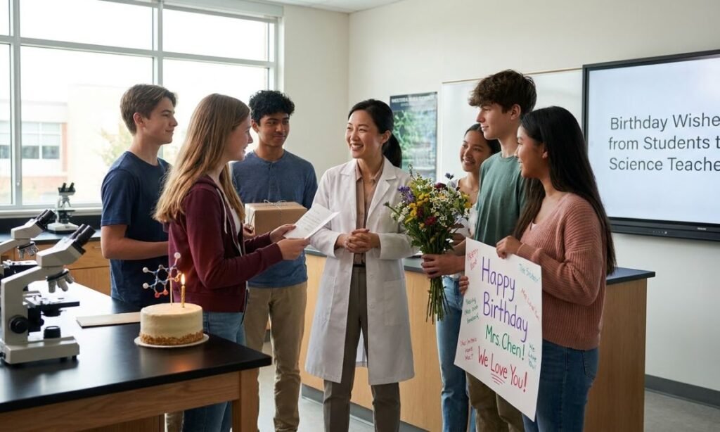Birthday Wishes from Students to Science Teacher