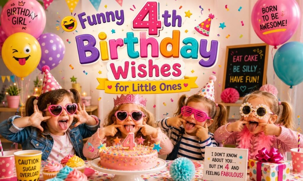 Funny 4th Birthday Wishes for Little Ones