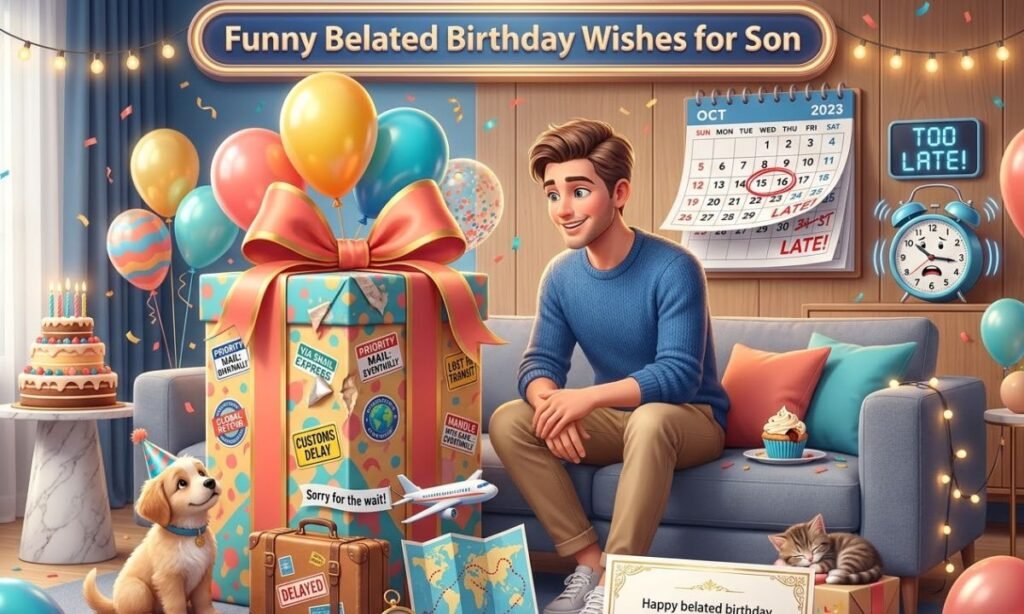 Funny Belated Birthday Wishes for Son