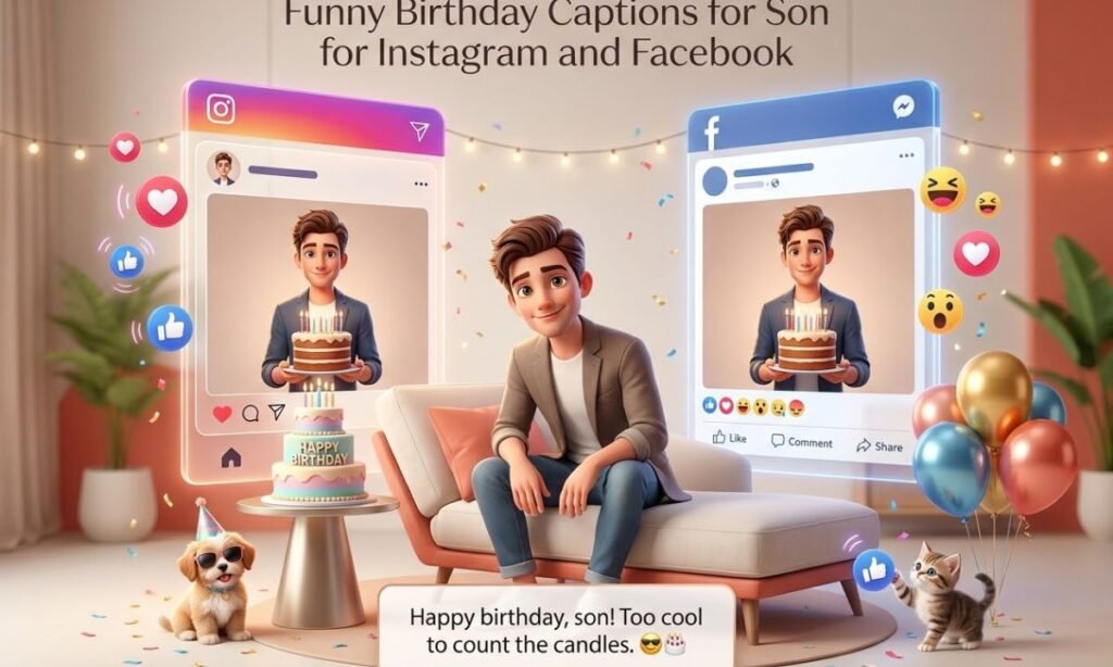 Funny Birthday Captions for Son for Instagram and Facebook