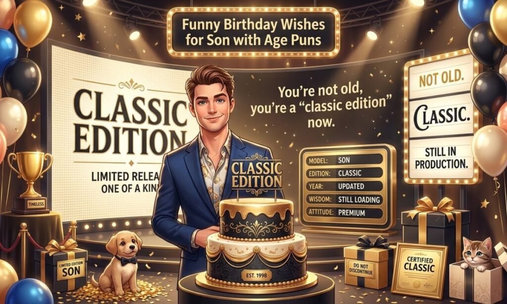 Funny Birthday Wishes for Son with Age Puns