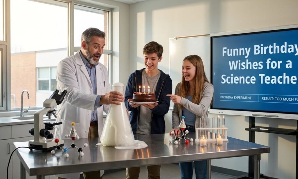 Funny Birthday Wishes for a Science Teacher