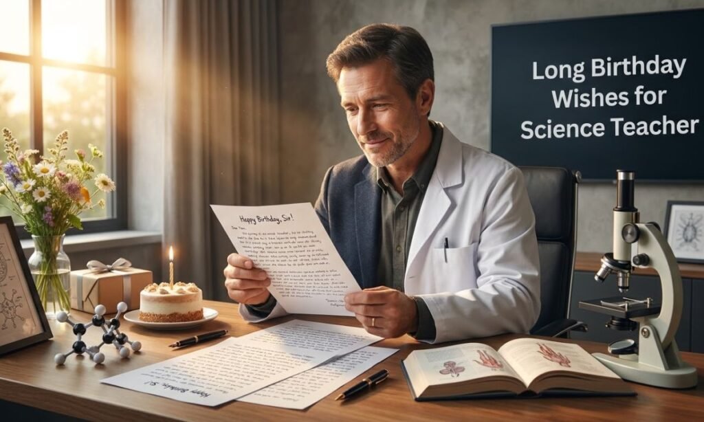 Long Birthday Wishes for a Science Teacher