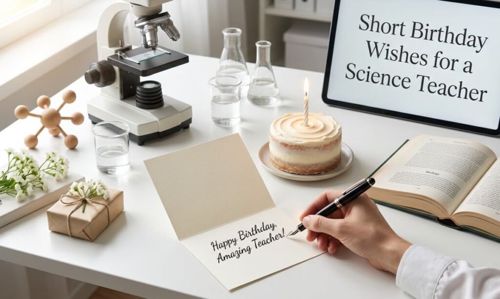 Short Birthday Wishes for a Science Teacher