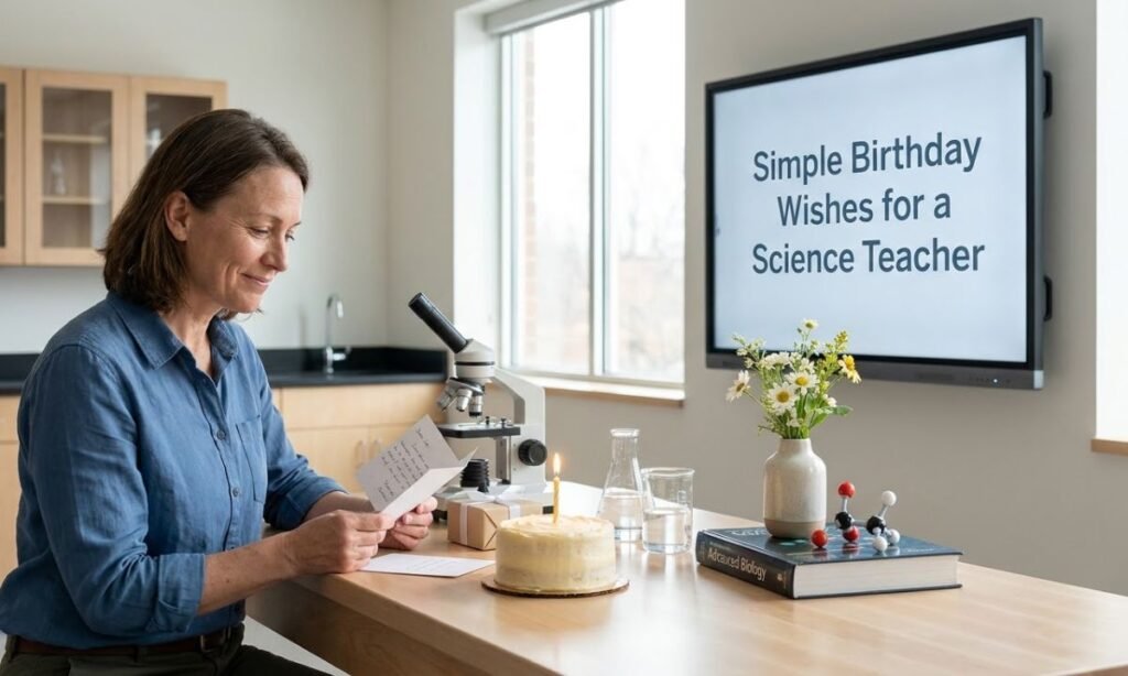 Simple Birthday Wishes for a Science Teacher