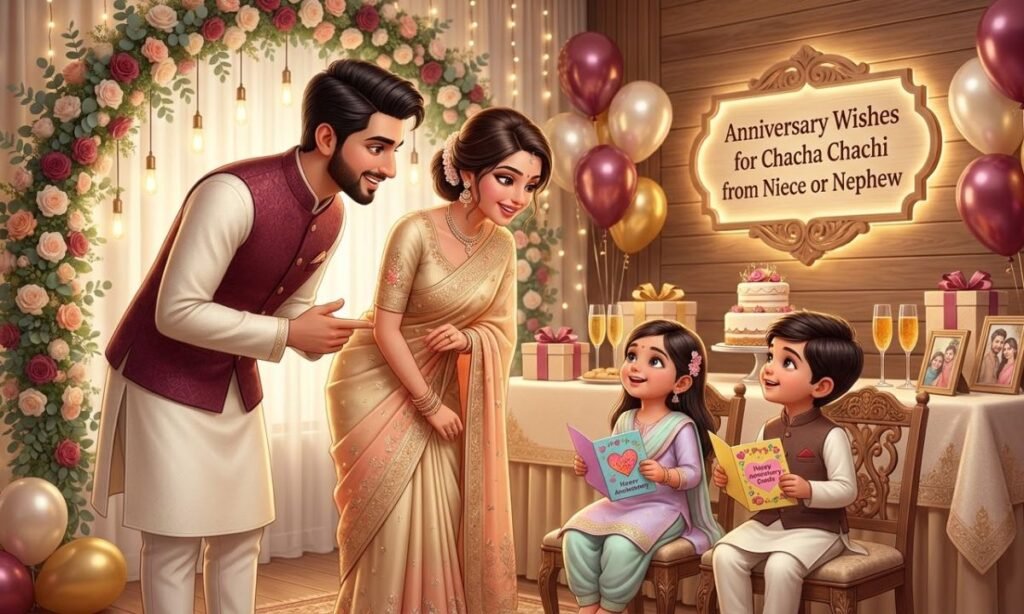 Anniversary Wishes for Chacha Chachi from Niece or Nephew