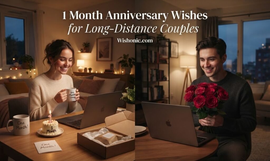 1 Month Anniversary Wishes for Long-Distance Couples