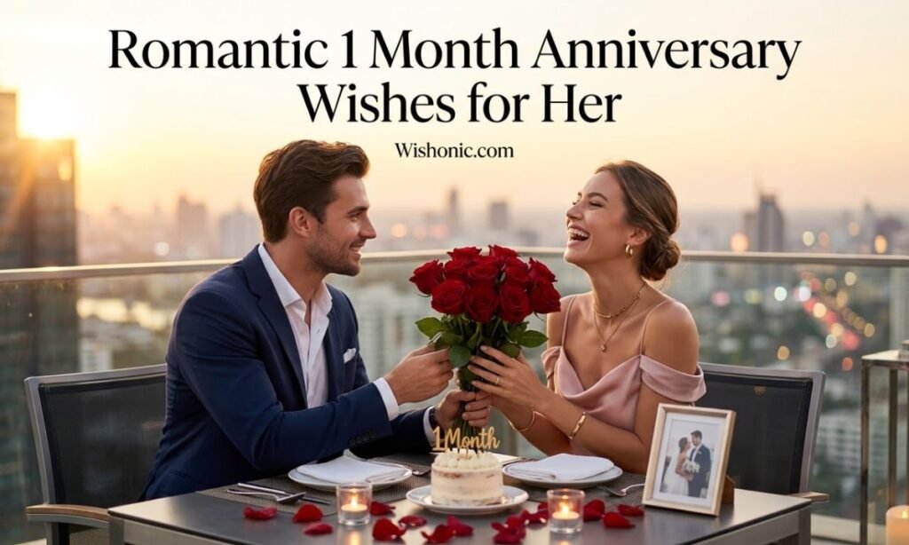 Romantic 1 Month Anniversary Wishes for Her