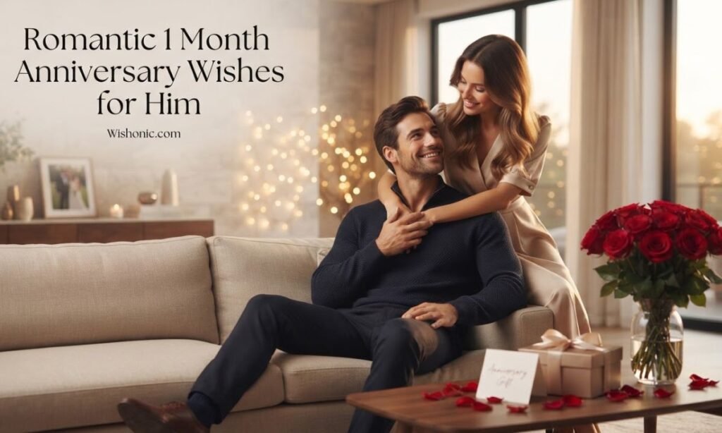 Romantic 1 Month Anniversary Wishes for Him