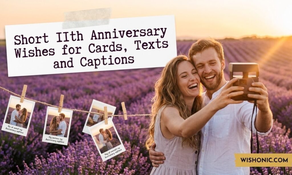 Short 11th Anniversary Wishes for Cards, Texts and Captions